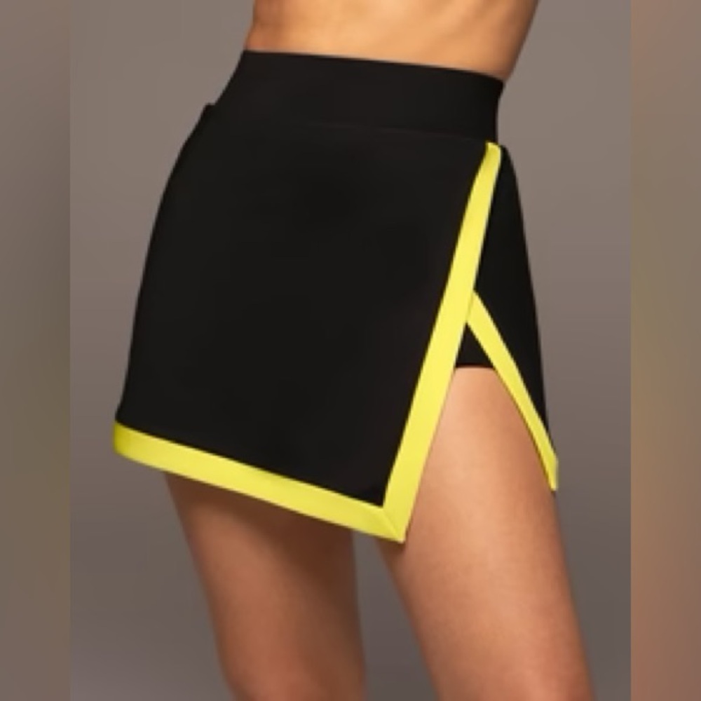MICHI Rival Skirt Black with Yellow Accents
